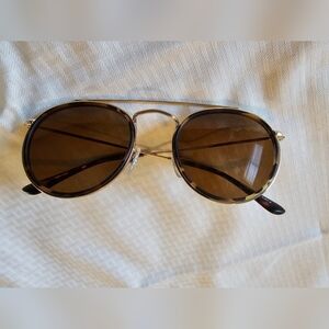 JIM HALD Gold Frame Brown Lens Women’s Sunglasses